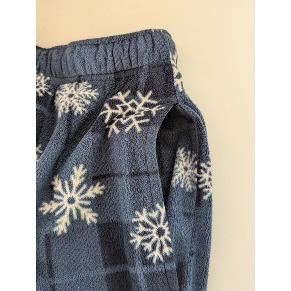 Stafford Pajama Pants Mens Sz M Fleece Snowflakes Blue Drawstring Waist - Picture 5 of 6